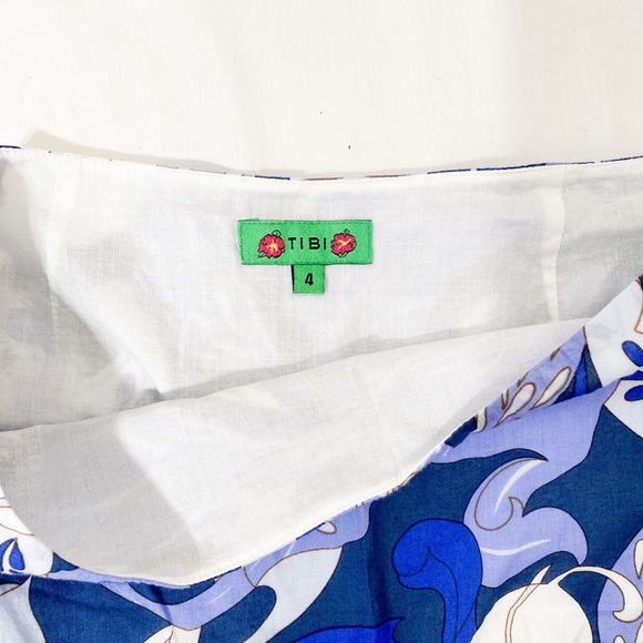 Tibi Skirt 4 Blue White Ruffle Layered Floral - Picture 4 of 7